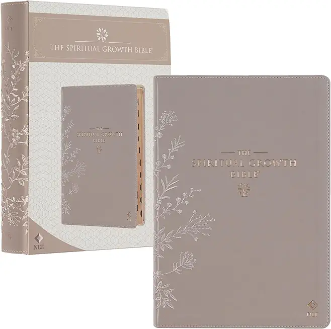 The Spiritual Growth Bible, Study Bible, NLT - New Living Translation Holy Bible, Faux Leather, Taupe Embroidred Floral