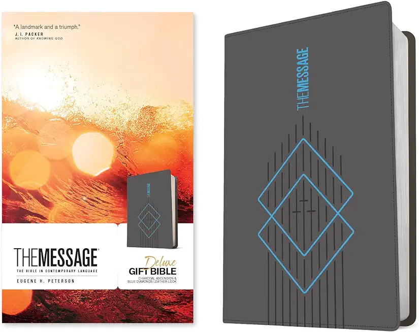 The Message Deluxe Gift Bible (Leather-Look, Charcoal Ascension and Blue Diamonds): The Bible in Contemporary Language