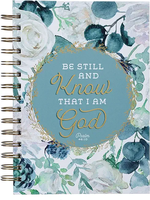 Christian Art Gifts Inspirational Spiral Journal Lined Notebook for Women Be Still and Know Ps. 46:10 Teal 192 Ruled Pages, Large Wire Bound Hardcover