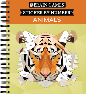Brain Games - Sticker by Number: Animals (2 Books in 1 - Geometric Stickers)