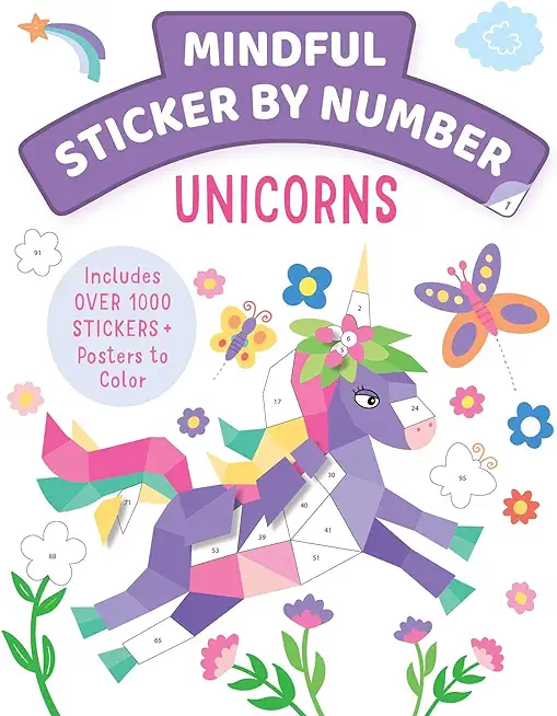 Mindful Sticker by Number: Unicorns