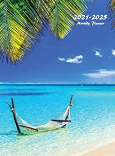 2021-2025 Monthly Planner Hardcover: Large Five Year Planner (Tropical Beach)