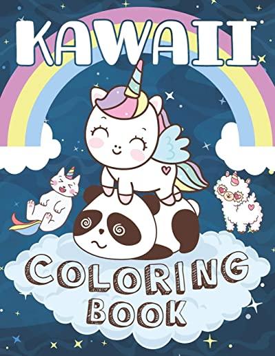 Kawaii Coloring Book: Cute Kawaii Animals Unicorns Dinosaurs Fruits Coloring Book for kids girls and boys of all Ages !
