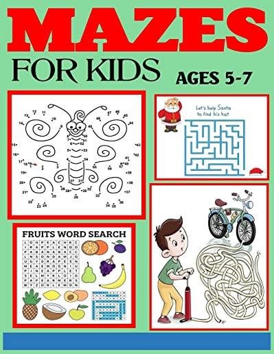Mazes for Kids Ages 5-7: The Amazing Big Mazes Puzzle Activity workbook for Kids with Solution Page