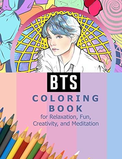 BTS Coloring Book for Relaxation, Fun, Creativity, and Meditation: Beautiful Stress Relieving Coloring Pages for ARMY and Kpop fans I Purple U 8.5 in