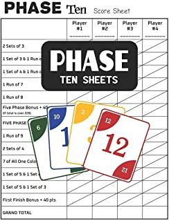 Phase Ten Sheets: Phase 10 Score Sheets for Card Games