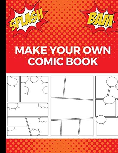 Make Your Own Comic Book: Art and Drawing Comic Strips, Great Gift for Creative Kids - Red