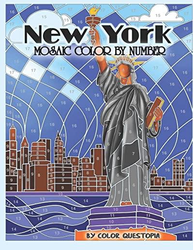 New York Mosaic Color By Number: Coloring Book for Adults