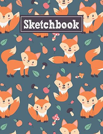 Sketchbook: 8.5 x 11 Notebook for Creative Drawing and Sketching Activities with Cute Fox Themed Cover Design