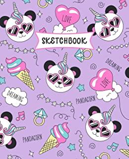 Sketchbook: Panda Unicorn Sketch Book for Kids - Practice Drawing and Doodling - Sketching Book for Toddlers & Tweens