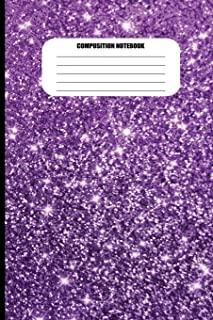 Composition Notebook: Purple Metallic Sparkle Effect (100 Pages, College Ruled)