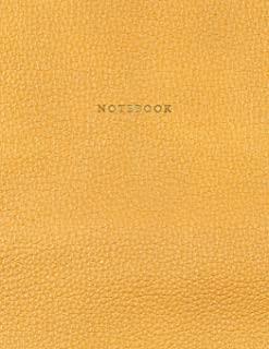 Notebook: Vintage Yellow Orange Leather Style - Gold Lettering - Softcover - 150 College-ruled Pages - 8.5 x 11 size