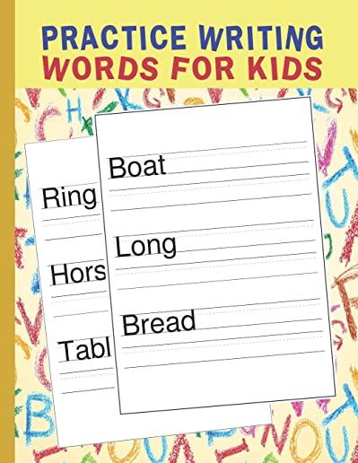 Practice Writing Words for Kids: Words Writing Exercise Workbook - Yellow