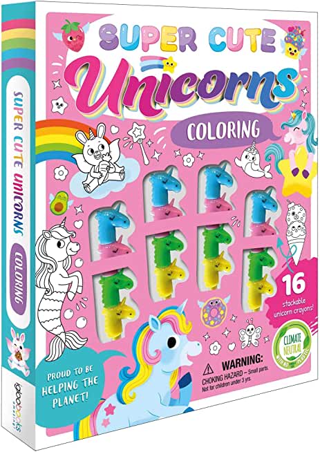 Super Cute Unicorns Coloring Set: With 16 Stackable Crayons