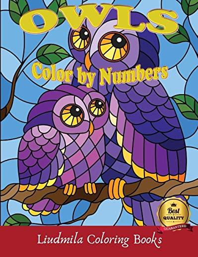 Owls Color by numbers: Adult Coloring Book For Stress Relief and Relaxation (Fun Adult Color By Number Coloring). (Mosaic)