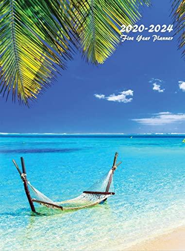 2020-2024 Five Year Planner: Five Year Monthly Planner 8.5 x 11 with Hardcover (Tropical Beach)