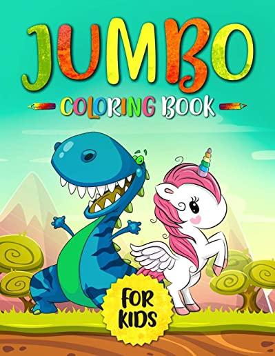Jumbo Coloring Book for Kids: Dinosaurs and Unicorns (80 Coloring Pages)