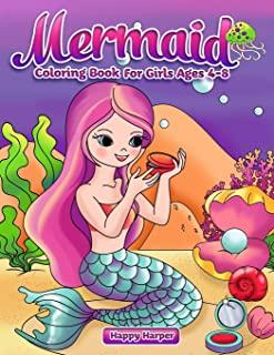 Mermaid Coloring Book For Girls: Ages 4-8