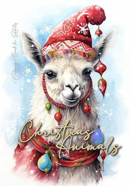 Christmas Animals Coloring Book for Adults: Christmas Coloring Book for Adults Christmas Grayscale Coloring Book for Adults Animals Winter Coloring Bo
