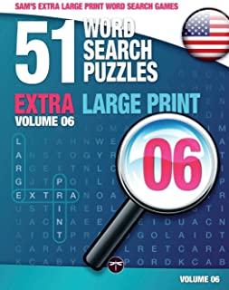 Sam's Extra Large-Print Word Search Games: 51 Word Search Puzzles, Volume 6: Brain-stimulating puzzle activities for many hours of entertainment