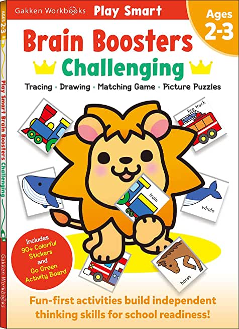 Play Smart Brain Boosters: Challenging - Age 2-3: Pre-K Activity Workbook: Boost Independent Thinking Skills: Tracing, Coloring, Shapes, Cutting, Draw