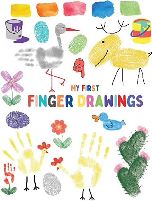 My first finger drawings: Cute animals finger painted, easy to draw for toddlers or small kids