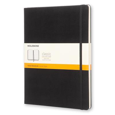 Moleskine Classic Notebook, Extra Large, Ruled, Black, Hard Cover (7.5 X 10)