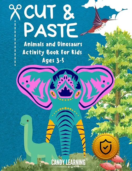 Cut & Paste Book for Kids Ages 3-5: Animals and Dinosaurs Activity Book