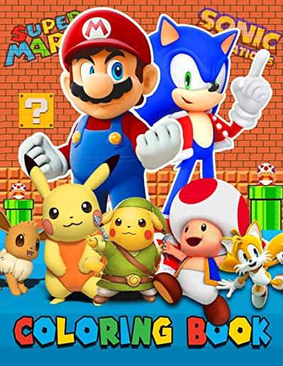 3 in 1 Colouring Book: Pokemon, Super Mario, Sonic. Exclusive Work - 52 illustrations Great Coloring Book for Boys, Toddlers, Girls, Preschoo