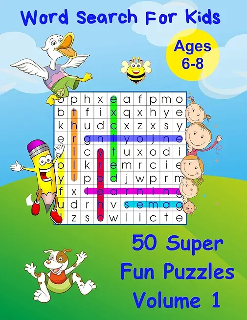 Word Search for Kids Ages 6-8: 50 Fun Word Puzzles, Perfect for Travel Games