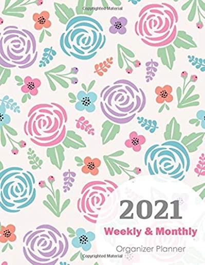 Weekly Organizer Planner 2021: Personal Journal Notebook, Daily Weekly Monthly Planner, Calendar Organizer Planner, Agenda Logbook, Appointment Plann