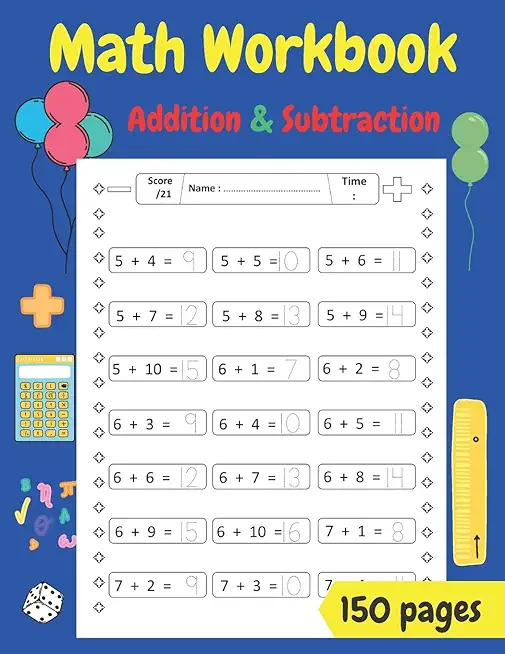 Math Workbook: Addition and Subtraction: workbook for kindergarten and 1st grade- activity book for teaching math to children, Colori