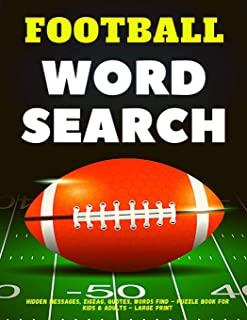 Football Word Search - Hidden Messages, Zigzag, Quotes, Words Find - Puzzle Book for Kids & Adults - Large Print