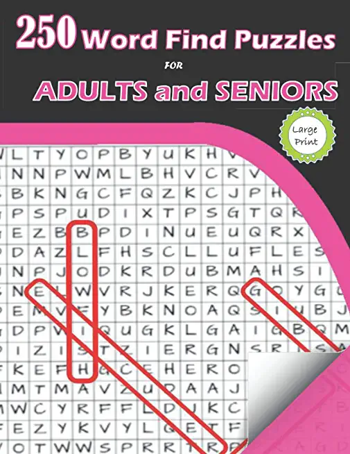 250 Word Find Puzzles for Adults and Seniors: Large Print Word Search Activity Book