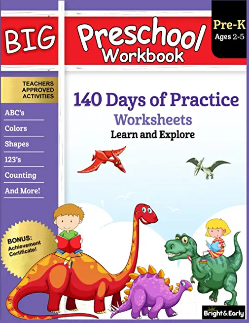 Big Preschool Workbook: Ages 2-5, 140+ Worksheets of PreK Learning Activities, Fun Homeschool Curriculum, Help Pre K Kids Math, Counting, Alph