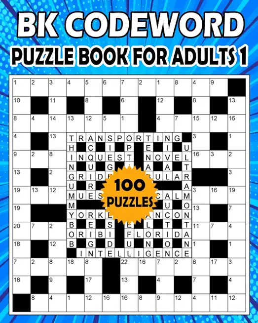 BK Codeword puzzle book for adults 1: Large print codebreaker puzzle book for adults & seniors - 100 Puzzle from (BK Bouchama)